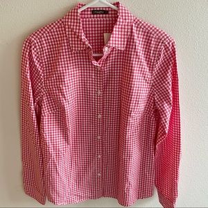 NWT J. McLaughlin Savannah relaxed button down Shirt Size 2 gingham pink